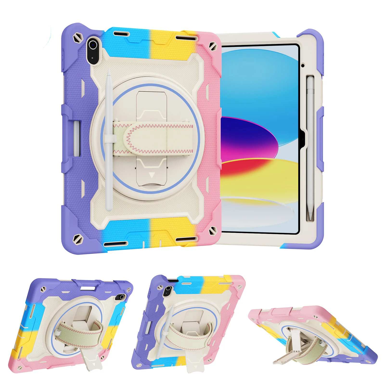 Wholesales Factory OEM 3 in 1 Shockproof Tablet Case PC Silicone Tablet Cover With Pen Holder for iPad 10th Gen 10.9 2022