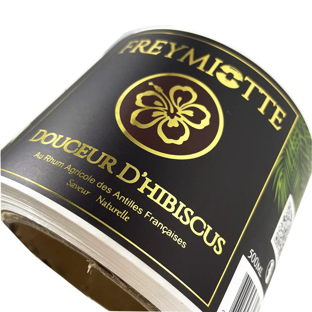 customized food labels tag sticker gold stamping sticker label rolls packing and labeling