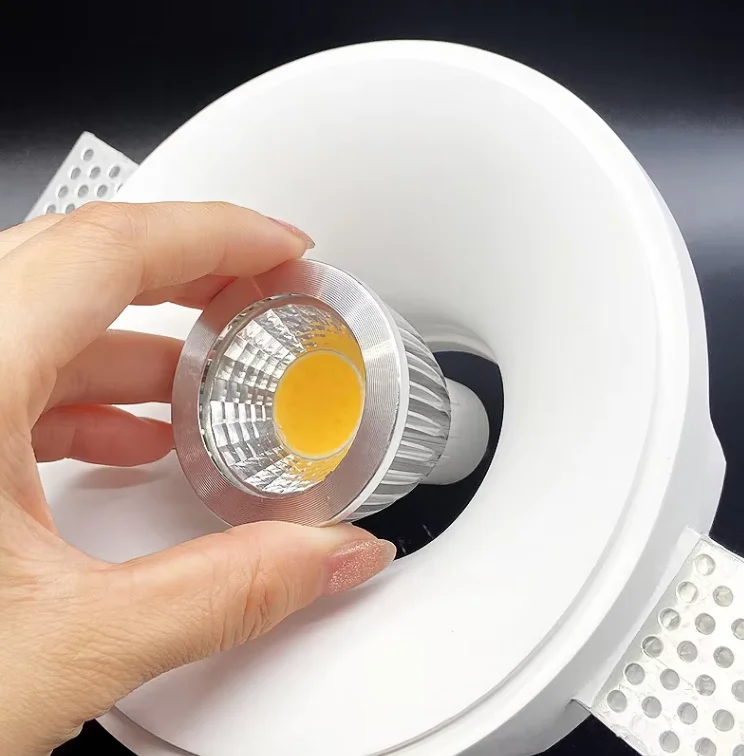 Professional Design Indoor GU7W 10W Commercial Lighting Dimmable Frameless Recessed Led Gypsum Lamp