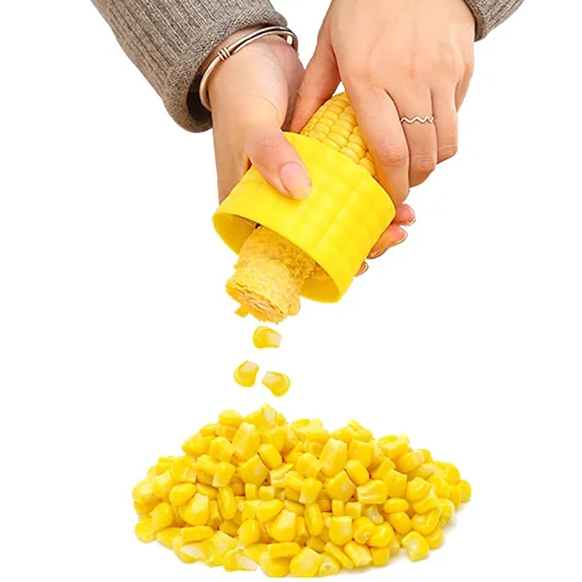 Wholesale kitchen gadgets 2022 round yellow corn peeler  shelle thresher fast corn peeler for removing cores from fresh corn
