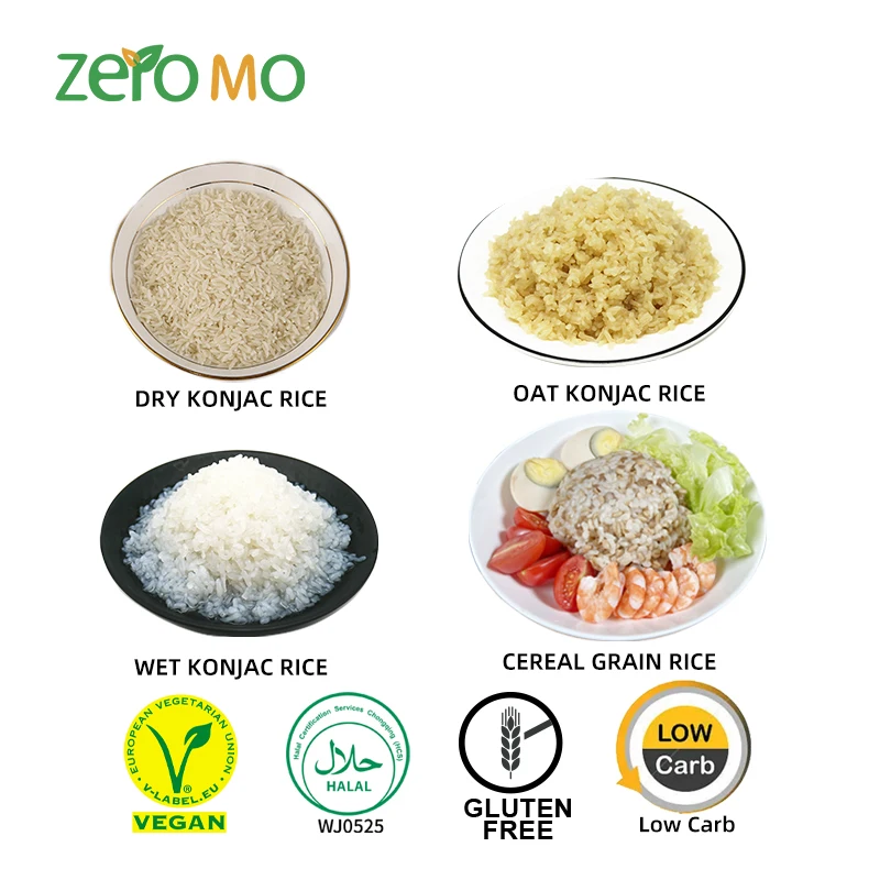 Own Brand Hot Style Export Healthy Full Of Fibre Low Carb Konnyaku Ketogenic Riz Konjac Rice
