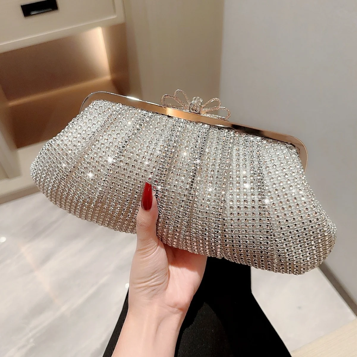 bling RB143 bling crystal rhinestone bag wedding evening bags diamond clutch bags for women luxury Dress Wedding Bride Handbag