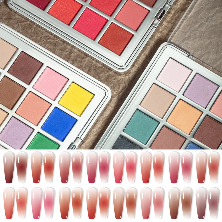 ZRKGEL 16 Colors Wholesale Gradient  Manicure Nail Art Mirror Powder Nail Powder Colorful Chrome Pigment Powder with Sponge tool