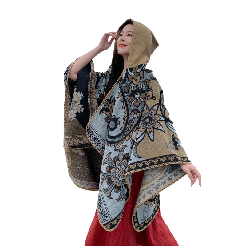 custom design printing cheap pashmina shawl scarf with hooded