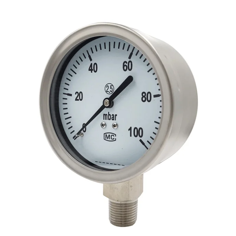 Beco 4' bellows pressure gauge 100mbar  MRI medical equipment manometers 100mm capsule low pressure gauge
