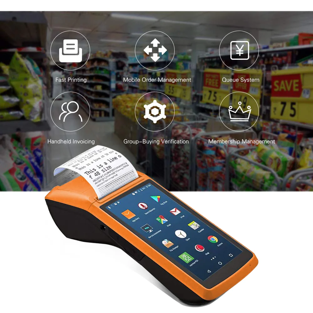 Hot Selling 5 inch handheld android smart mini mobile pos system machine