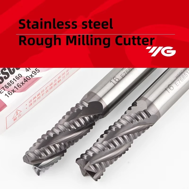 end mill bits YG 1 E7685 HSS CO8 4Flute Roughing Milling Cutter TICN Coating Endmills 6 8 10 12 14 16 18 20 25MM router bits