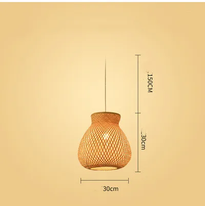 Japanese Style Woven Rattan Lampshade for Home New Chinese Bamboo Lamps Rustic Tea Room and Restaurant Straw Hat Lamps