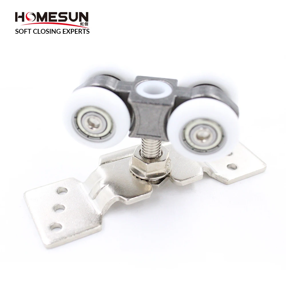 Soft Closing Hanging Sliding Door Hardware Roller Damper Set With Track Rail
