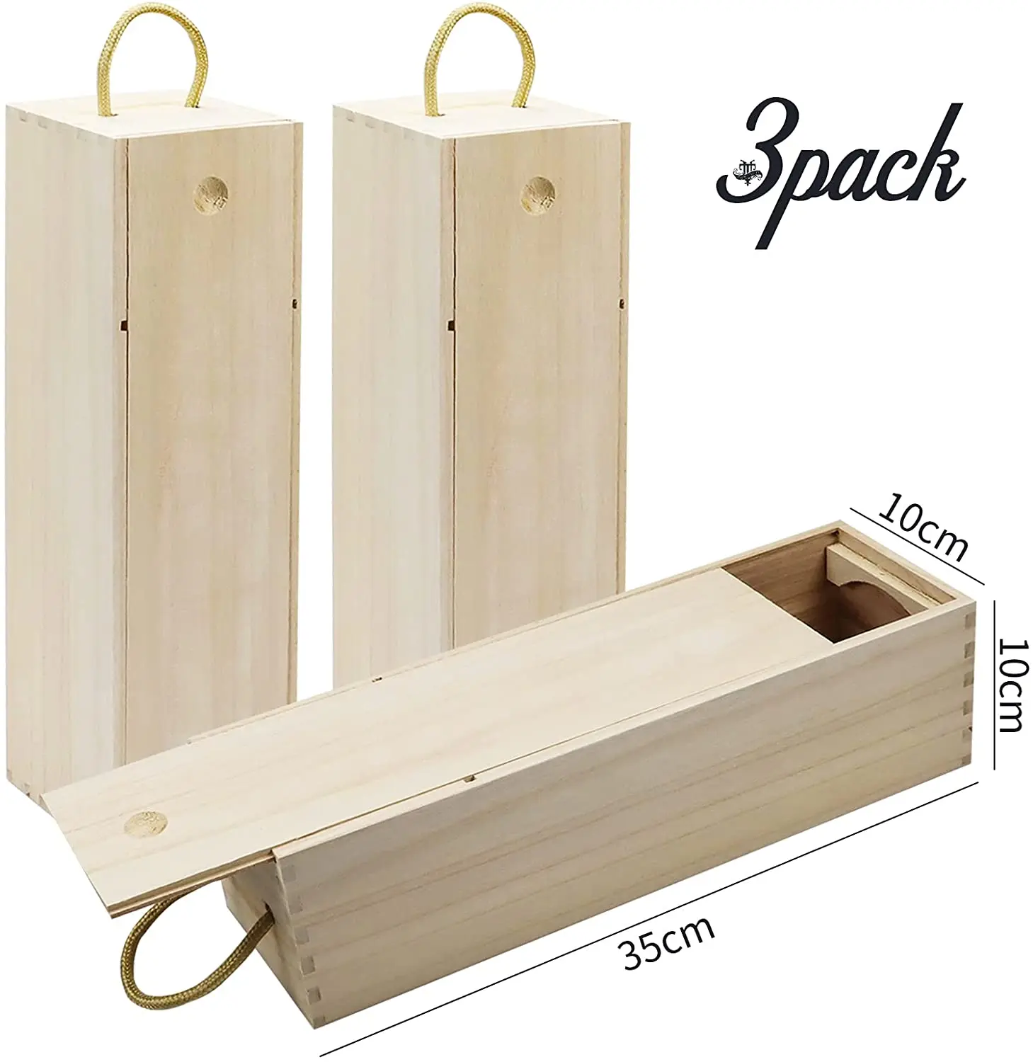 Wholesale Wooden Wine Box Single Wood Wine Bottle Storage Gift Box with Handle