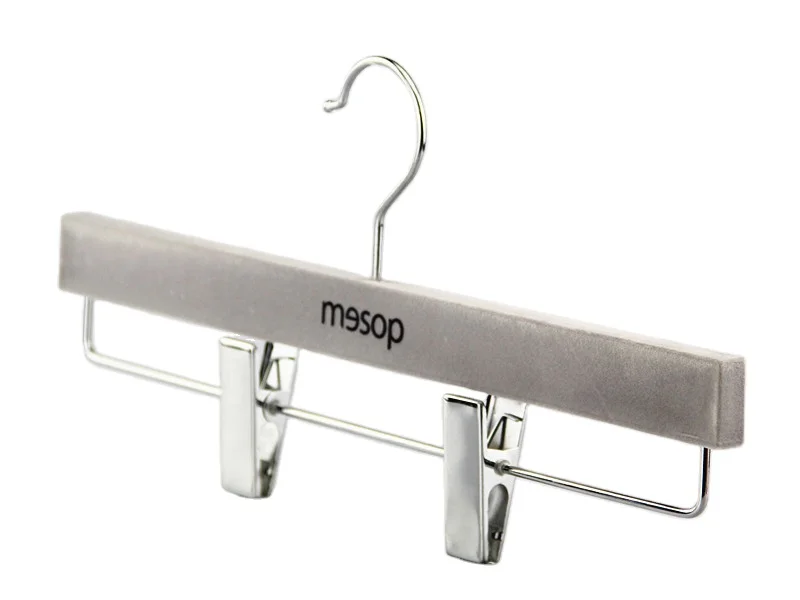 VPT96 black customized velvet plastic clothes hanger