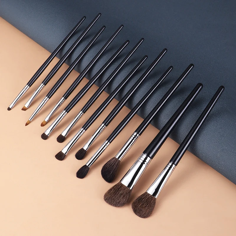 Custom logo Private Label Personalised Makeup Brush Set Natural Hair Copper Tube Wood Handle 23Pcs Milky Way Series
