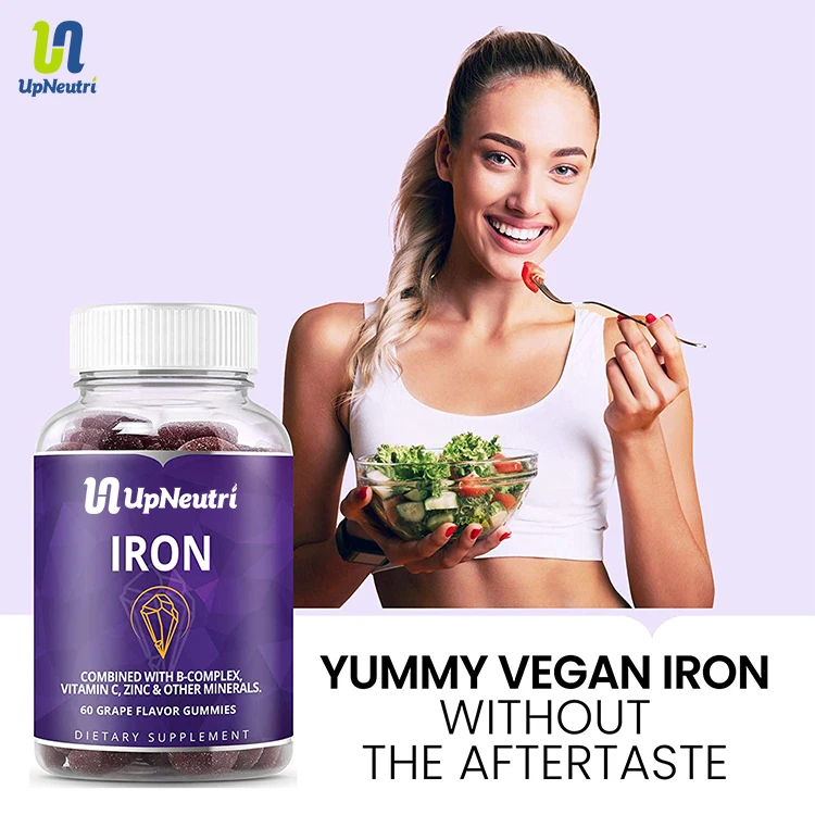 OEM customized gummy Iron with Folic acid and vitamin B6 private label in bulk