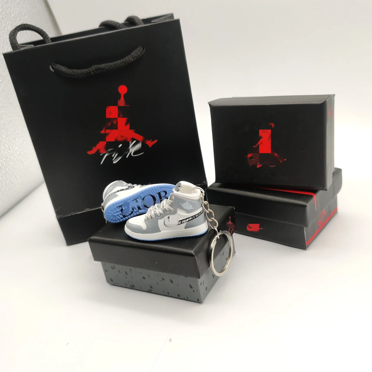  Модный брелок пара обуви для Jordan 1 с коробкой пластиковые кроссовки 3D Мини Обуви Брелок