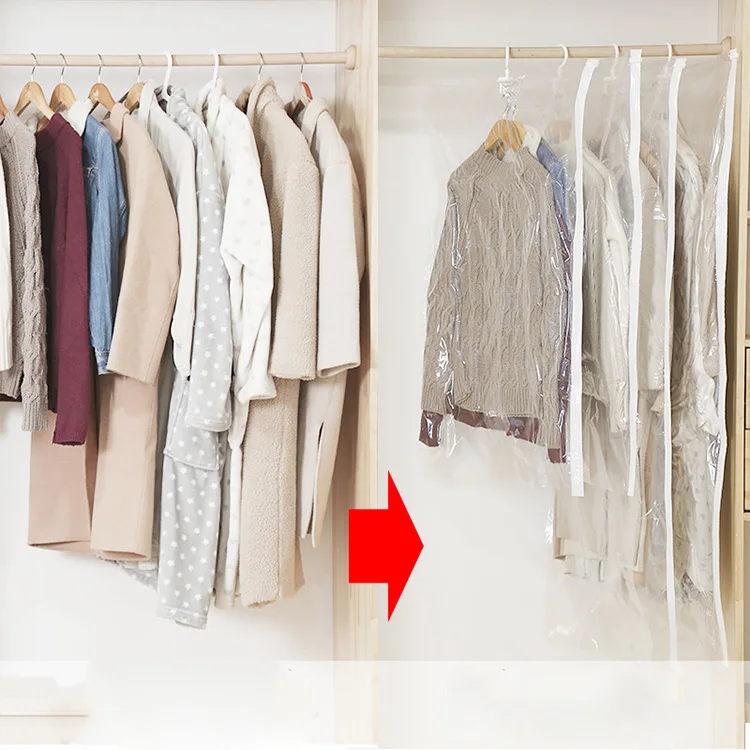 Новый креативный подвесной Вакуумный компрессионный водонепроницаемый дорожный прозрачный мешок для одежды чехол костюма