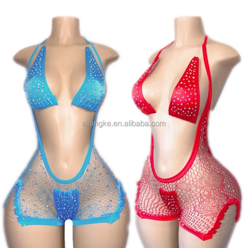 Top Ranking Best Reviewed Ballroom Performance Wear OEM Factory Diamond Fishnet Exotic Dancewear