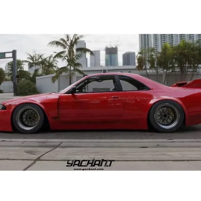 Fiber Glass 1995 to 1998 Skyline R33 GTR PD Aero Style Wide Body Kit Front Bumper Side Skirts Fender Fit For R33 GTR Body Kit