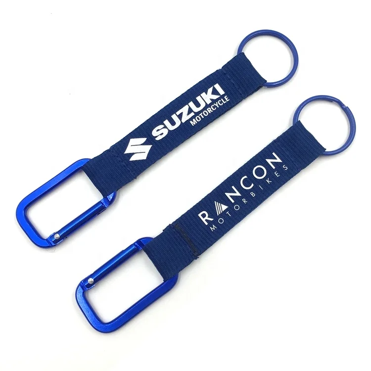 
Promotion Custom Logo Printing Small Aluminum Carabiner Lanyard With Keychain 