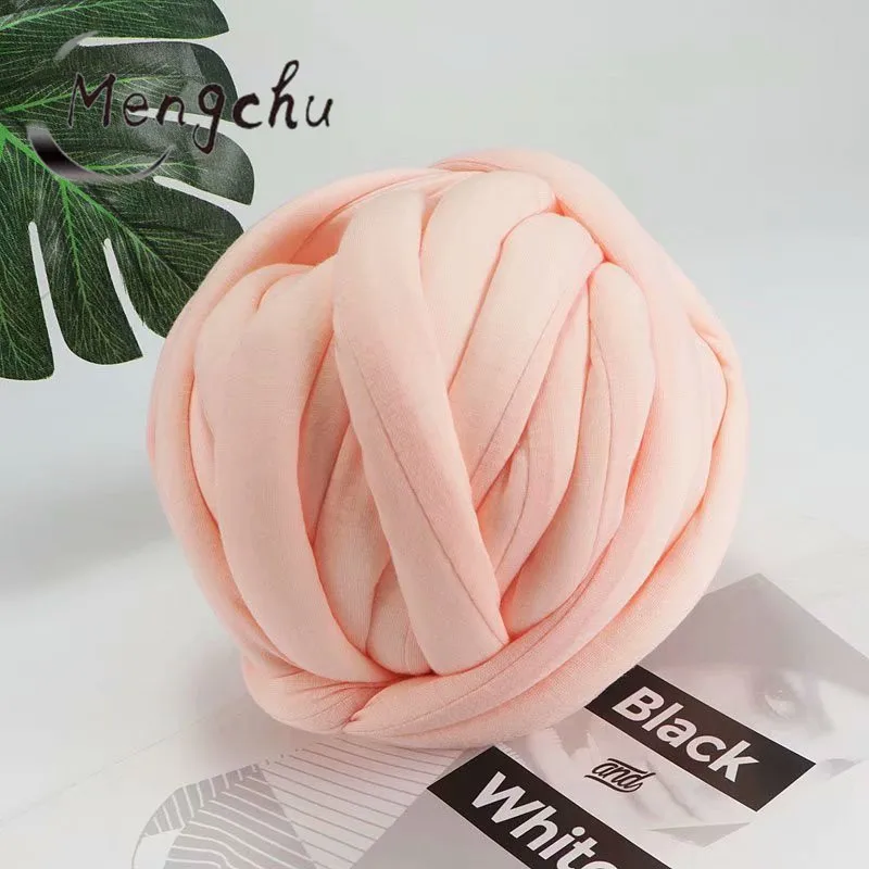 Knitting Comfy Cotton Hand Braided Blanket Chunky Knitted Filled Tube Yarn