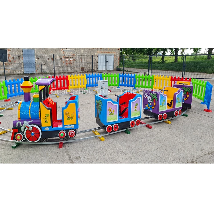 Outdoor Kids Electric Train Games Zoo Train Amusement Park Children Rides With Tracks