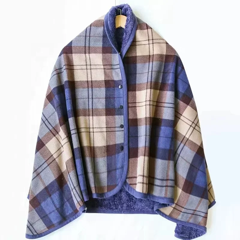 Wholesale Low Moq Autumn Winter Plaid Super Soft Thickened Office Nap Cape Blanket Scarf Shawl