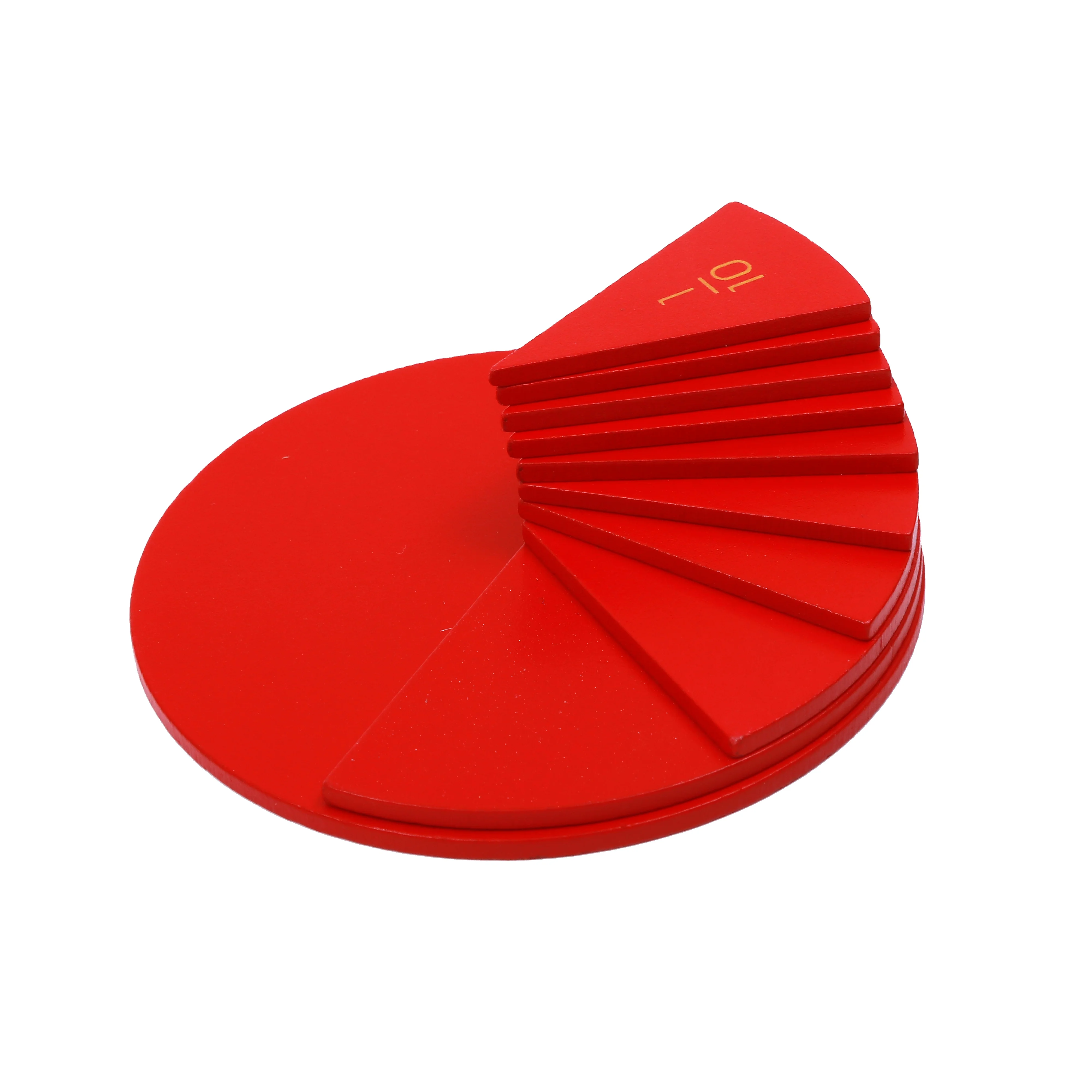 High quality educational wooden toys of Montessori Cut-Out Labeled Fraction Circles