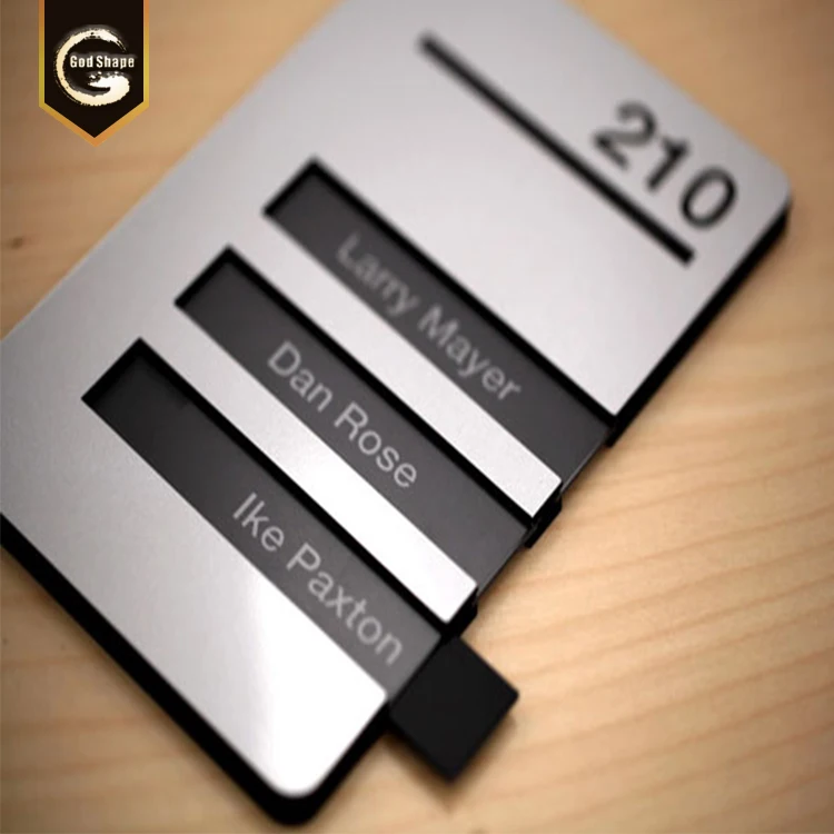 Extruded aluminum K curved door sign