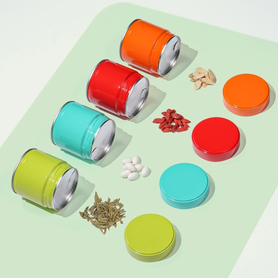 Recyclable Tea Tins Tea Matcha Cocoa Coffee Bean For Gift Packaging Metal Tin Box With Screw Cap