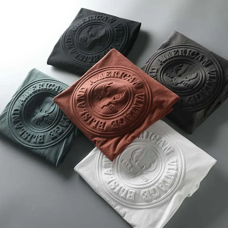 Мужская футболка с тиснением и 100%