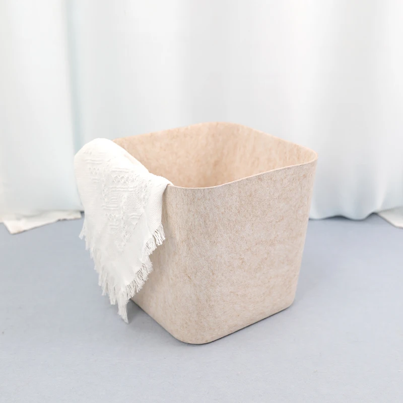 High Quality Custom Logo Color Portable Collapsible Laundry Firewood Basket Felt Storage for Sundries Home Bed Storage Baskets