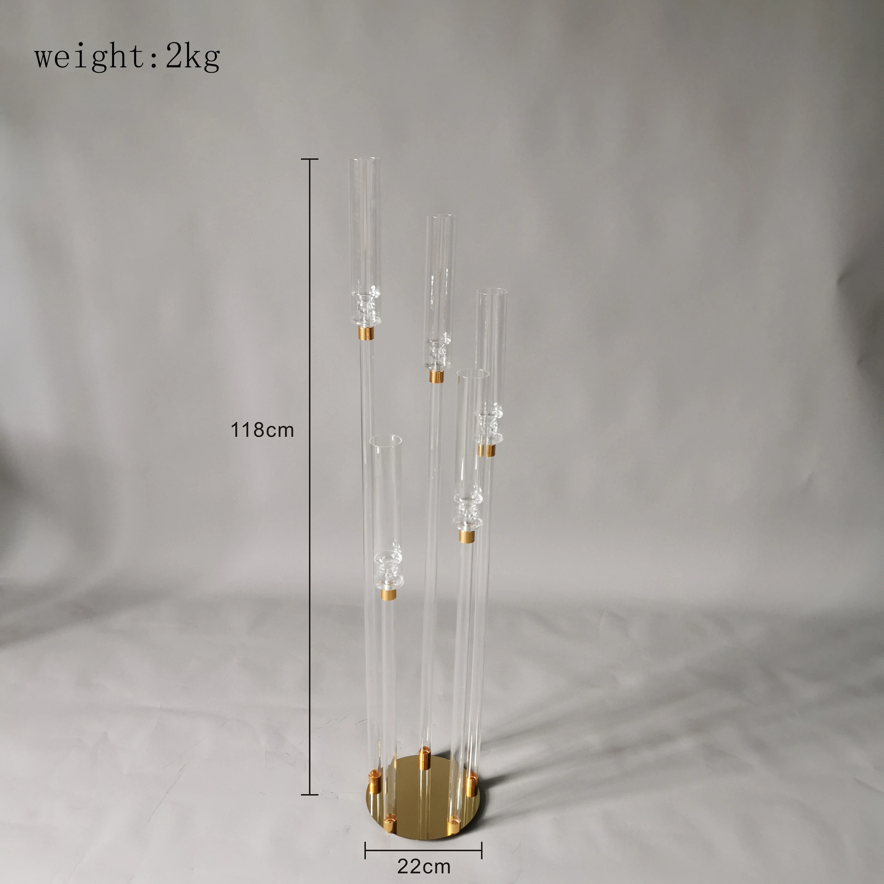 5 head acrylic  candle holder decorative table centerpiece modern candle stick for decoration