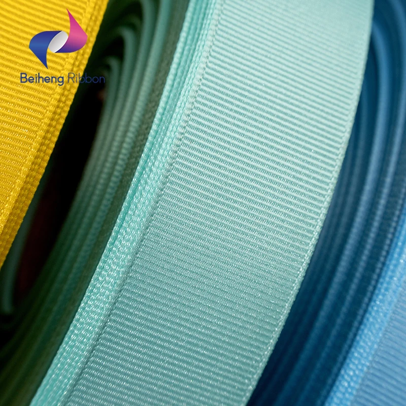 Wholesale Gift Packing 20MM Logo Printed Grosgrain Recycled Woven Ribbon Tapes Custom