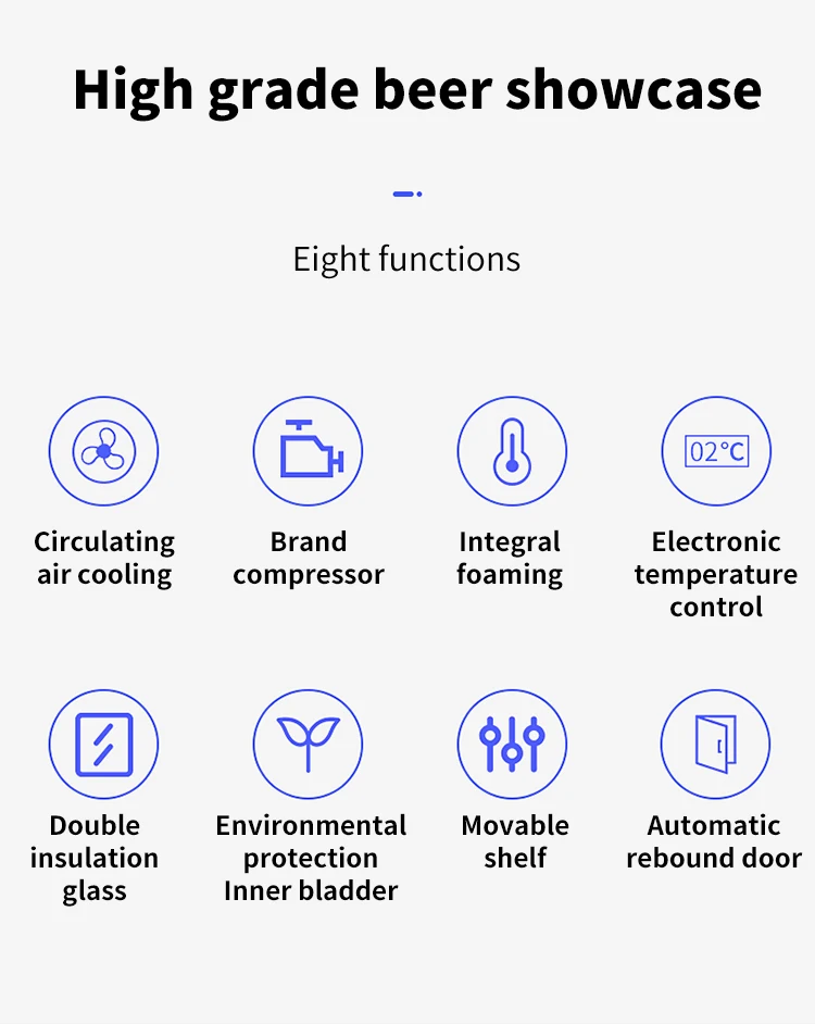 Commercial Beer Beverage Fridge Display Stainless Steel Single Door Cold Drink Vertical Fridge Refrigerator