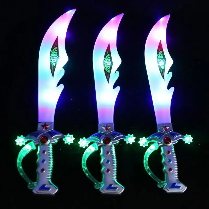 Party Kids Cosplay Luminescence Prop Flash Sword Light Up Toys Saber Pixel Double Flashing Music Led Flashing Toy Swords