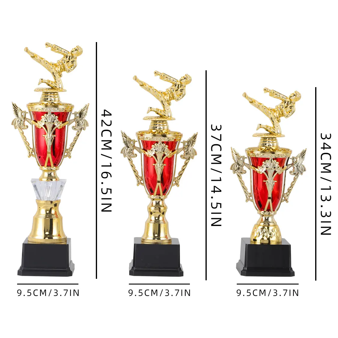 Hot sale taekwondo karate trophies martial arts trophy plastic big trophy cup award for events competitions winners champions