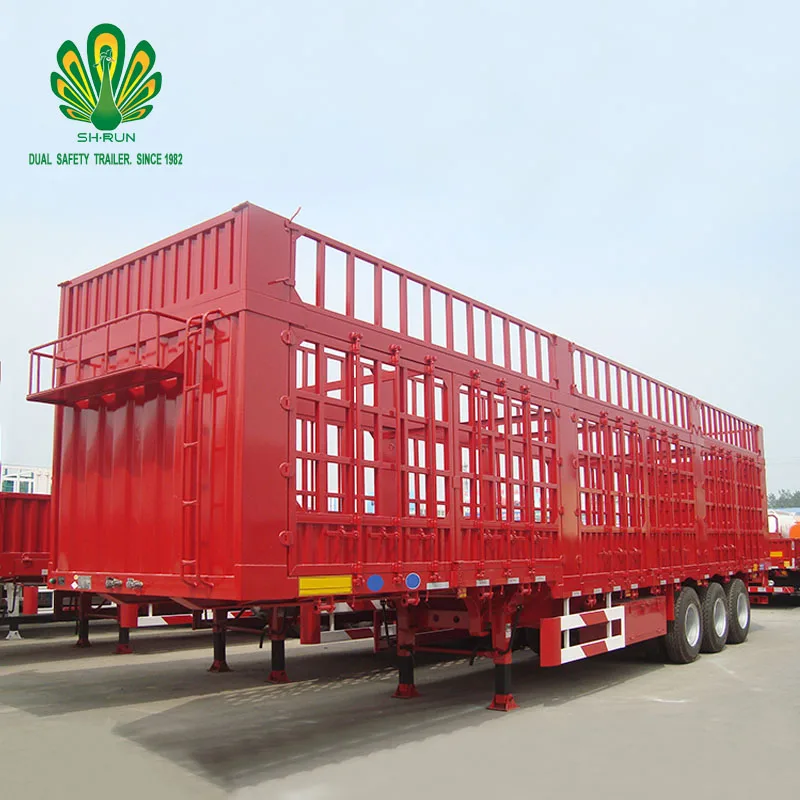 The 3-axis animal livestock cargo fence canglan semi-trailer made of high-strength steel