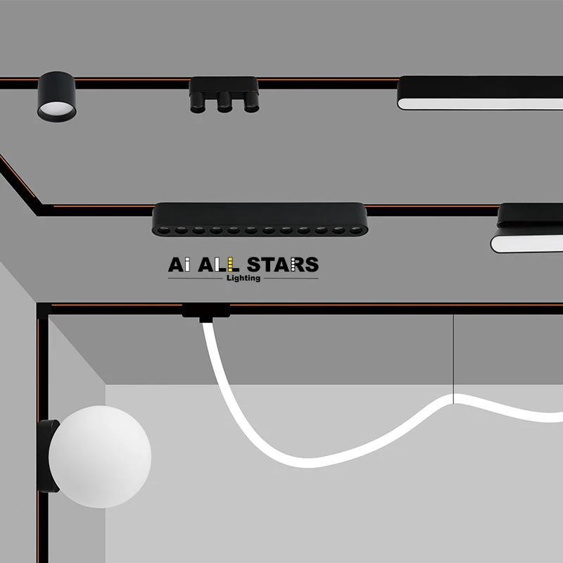 Ceiling Surface Mounted LED Belt Linear Track Lights DC24V Woven Track Rail Light Ultra Thin Slim Smart Led Flexible Track Light