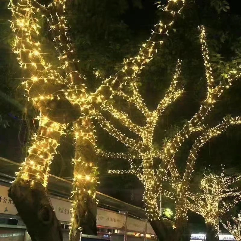 10M 100M Bulb Wedding 48Ft Strings Curtain LIght Waterproof Indoor Rgb Rubber Cable Outdoor Christmas Fairy Led String Lights