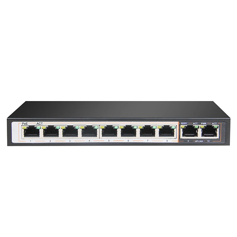 2K MAC address table  unmanaged 8 ports 10/100/1000M gigabit POE switch hored Model AI1010G
