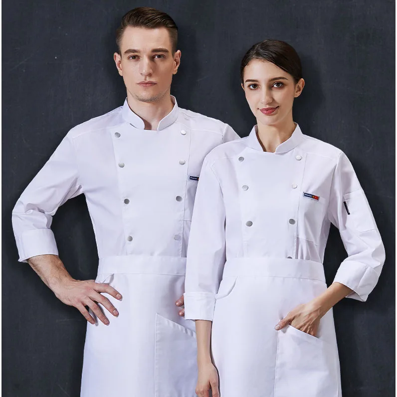 Butcher waist aprons kitchen chef jacket custom hotel uniforms sets chef coat apron