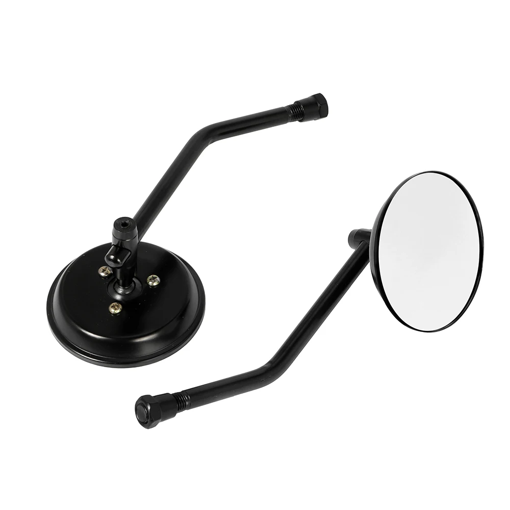 Черное/хромированное мотоциклетное зеркало с коротким стержнем, 8 мм, 3 дюйма, круглое зеркало заднего вида для Harley Dyna Bobber Chopper Old School 1982-2018 Up