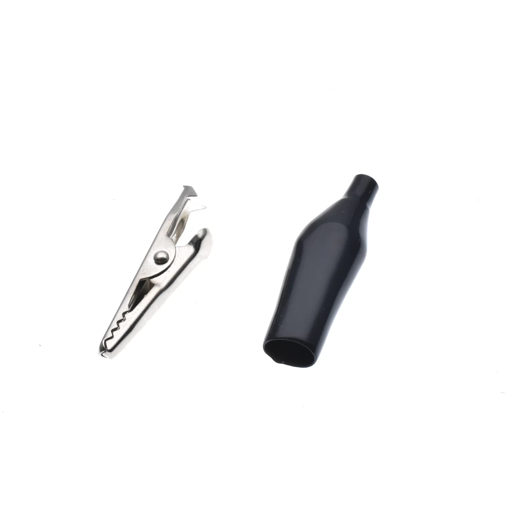 28MM 35MM 45MM Black Red Soft Plastic Coated Testing Probe Mini Alligator Test Clips