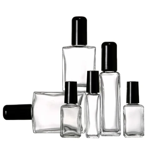 Custom color  Luxury Steel Ball 15ml 30ml 50ml  Perfume Essence Packaging Bottle Square Glass Roller Ball Bottle