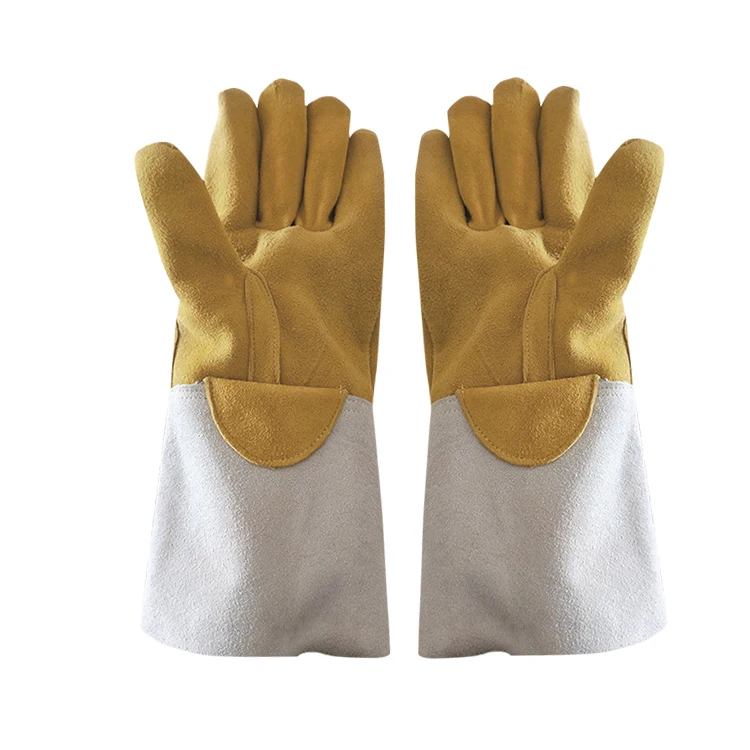 Industrial protective cow split leather safety gloves working gloves tig welding gloves