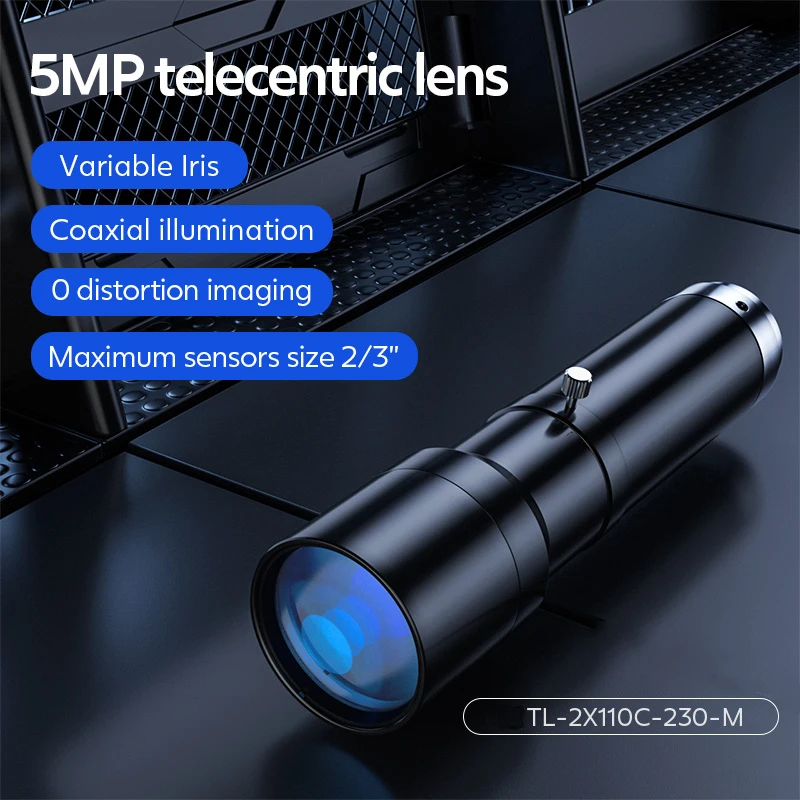 Professional WD 110MM High Resolution Telecentric Lens 5MP F12.46-F100
