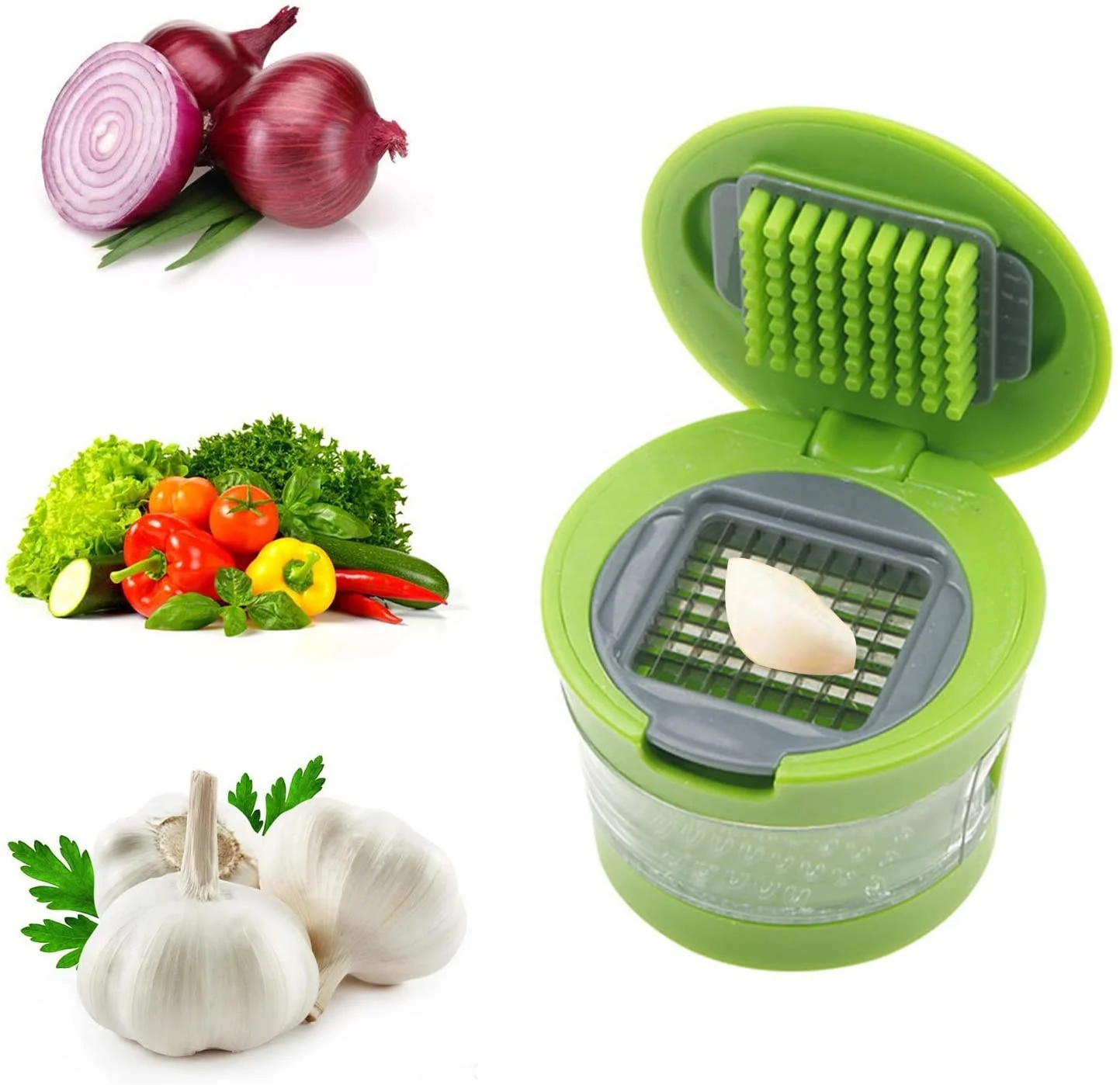 Hot Sale Ginger Slicer Crusher Presses Stainless Steel Garlic Rocker Press Chopper
