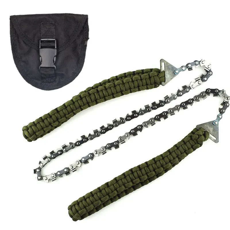 Pocket Chainsaw Folding Chain Hand Saw Paracord Handle Foldable Outdoor Tool Saw Tooth Camping