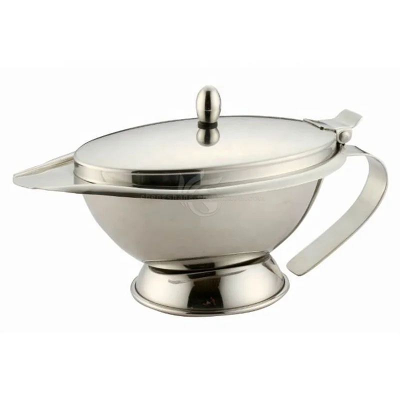 Hot Sales 12 Oz Mirror Polish Silver Double Wall Stainless Steel Novelty Personalized Gravy Boat