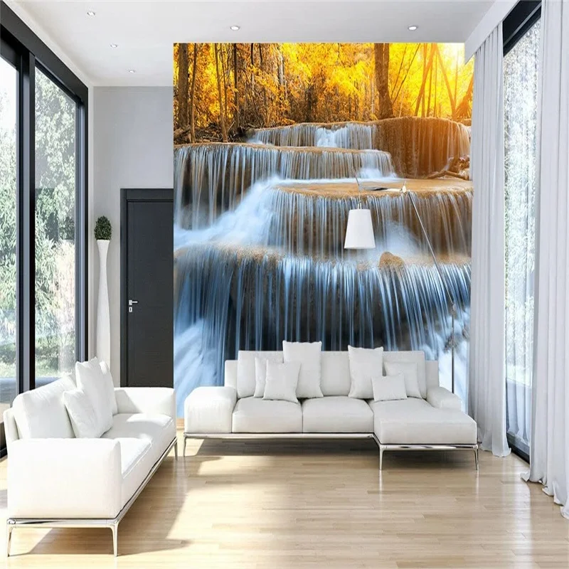 Waterfall Wall Murals Image 3D Mural Wallpaper Custom Size Wall Murals