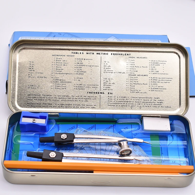 china made 13pcs geometry box stationary set school supply back to cshool